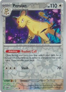 Pokemon 151 Persian - 053/165 - Uncommon Reverse Holo