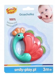 Grzechotka kolorowy Paw Smily Play 3m+