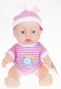 LALKA BOBAS CHŁOPIEC MÓWI 23,5 CM. NIEMOWLAK, różowe ubranko