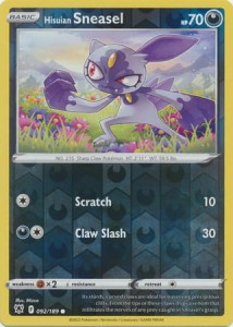 Hisuian Sneasel - 092/189 - Reverse Holo Pokemon