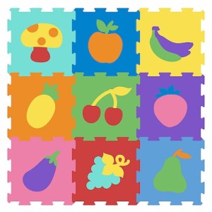 SMILY PLAY Mata edukacyjna puzzle piankowe owoce