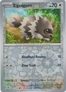 Zigzagoon - 167/197 - Common Reverse Holo Pokemon