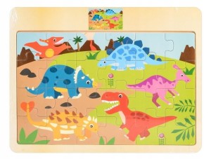 Układanka puzzle drewno - dinozaury