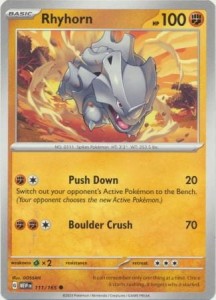 Pokemon 151 Rhyhorn - 111/165 - Common