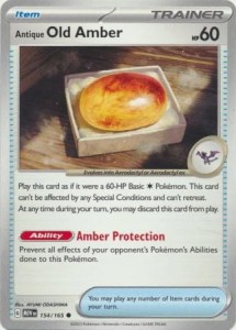 Pokemon 151 Antique Old Amber - 154/165 - Common