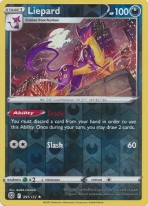 Liepard - 091/172 - Rare Reverse Holo - Pokemon