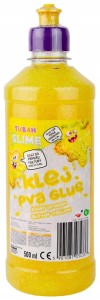 Klej w płynie Tuban 500 ml Żółty brokat Slime