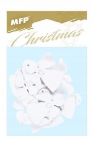 Anioł drewniany z zawieszką biały 12szt. 4,5cm MFP